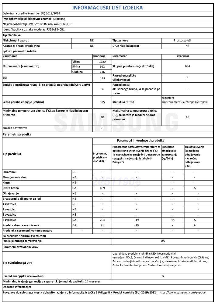 SAMSUNG  RS68A8840B1/EF ameriški hladilnik