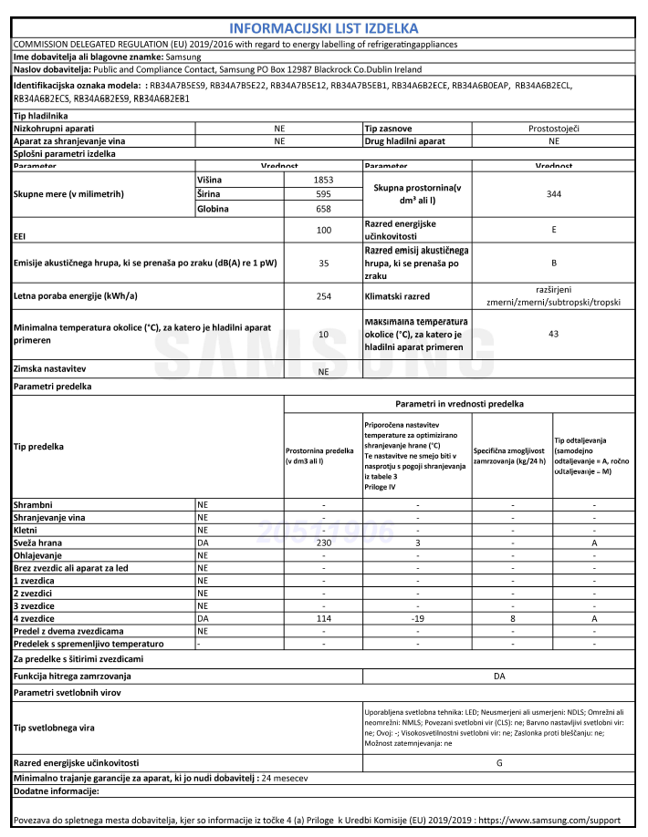 SAMSUNG Bespoke RB34A7B5DCL/EF hladilnik