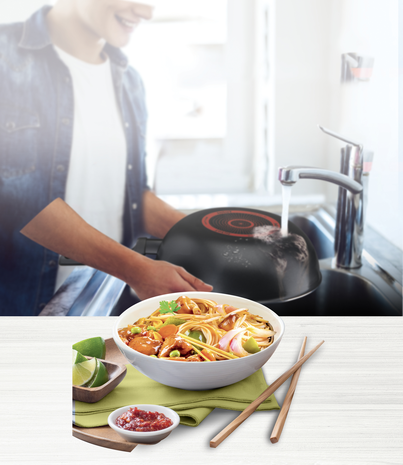 TEFAL wok ponev Simply Clean 28 cm B5671953