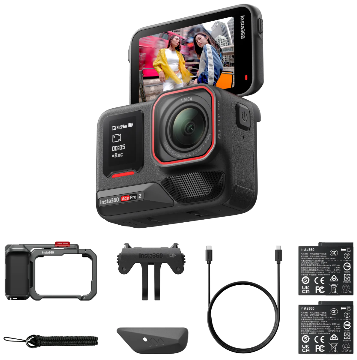 Akcijska kamera Insta360 Ace Pro 2 Dual  Battery Xplorer Bundle ( Dark Gray)